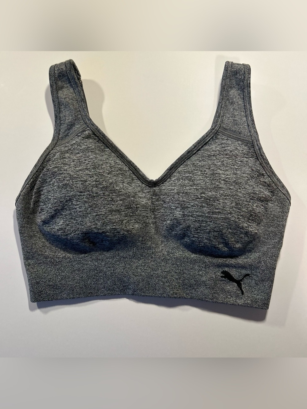 PUMA Seamless Padded Sports Bra Athleisure Heather Grey Small